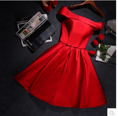 Beautiful satin short prom dress,homecoming dress,bridesmaid dress 7619