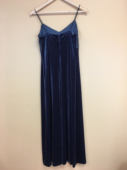 Vintage Velvet Evening Gown Spaghetti Strap Prom Dresses fg2439