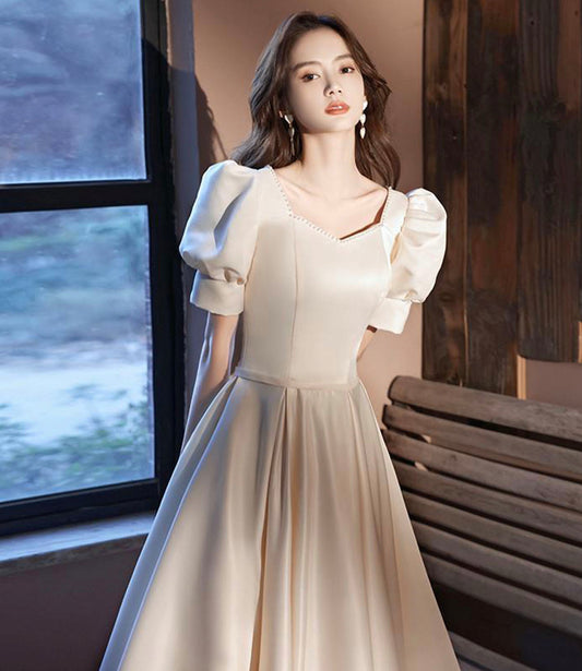 Cute satin short prom dress A line homecoming dress 10447