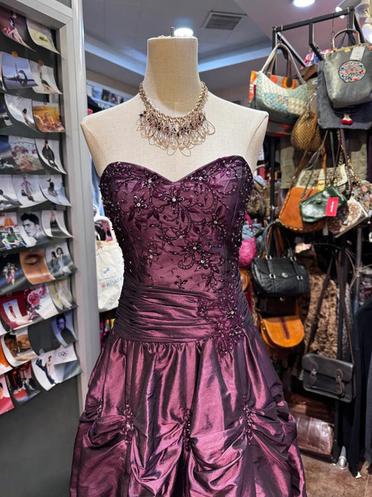 A Line Strapless Vintage Prom Dress Long Evening Party Gowns cg25835