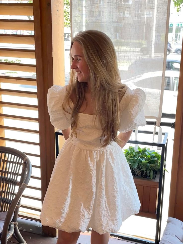 A Line White Homecoming Dress Short Prom Dress Party Dress cg26056