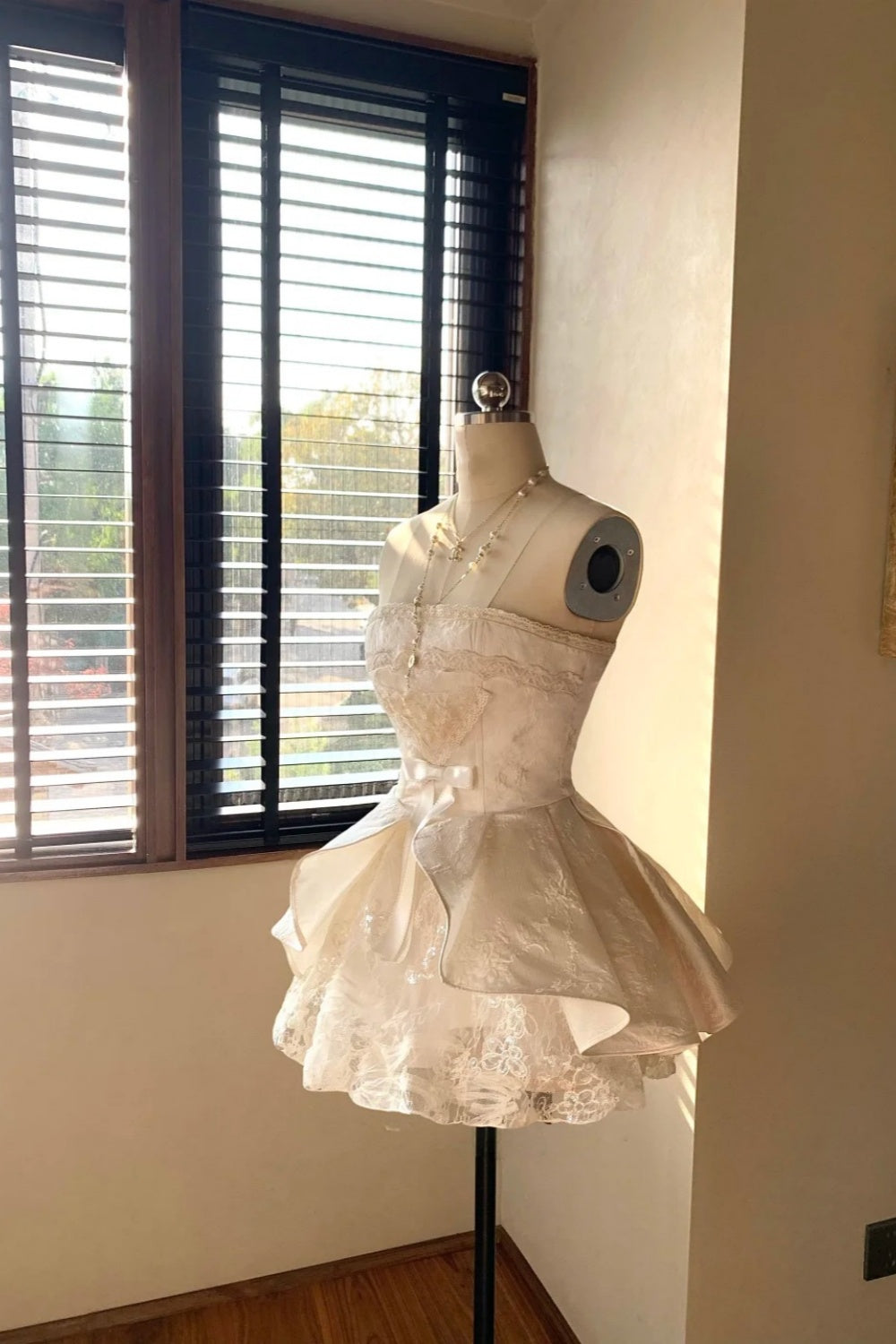 amakanas-Strapless exquisite lace princess homecoming dress tulle gh5741