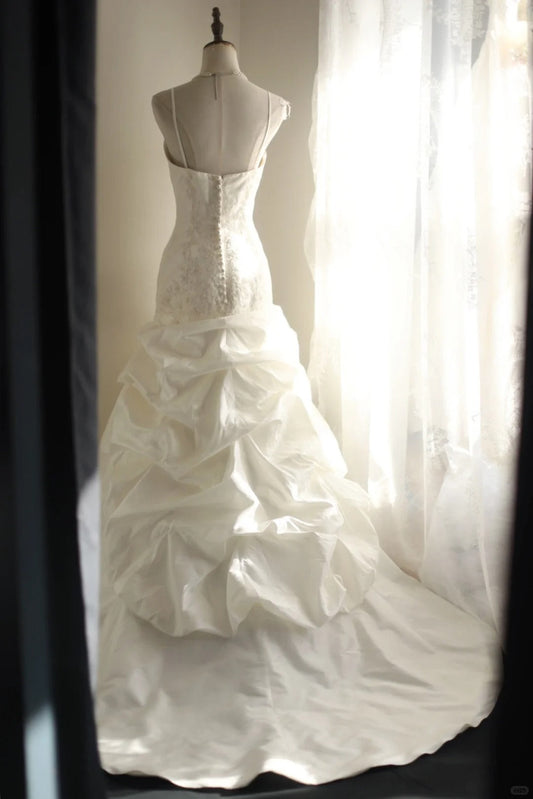 White Wedding Dress Sleeveless Long Princess Evening Dress cg25937