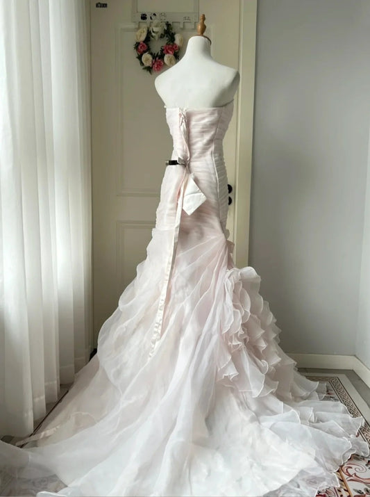 amakanas-Pink Tulle Princess Long Ball Gown Evening Dress Quinceanera Dresses gh5982