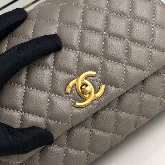 Chanel Coco Bag Quilted Caviar With Lizard Blue