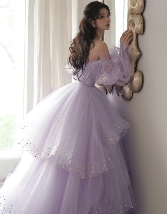 Women's tulle long ball gown prom dresses fg2760