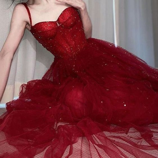 Red evening dress Sexy Prom Dress fg2878