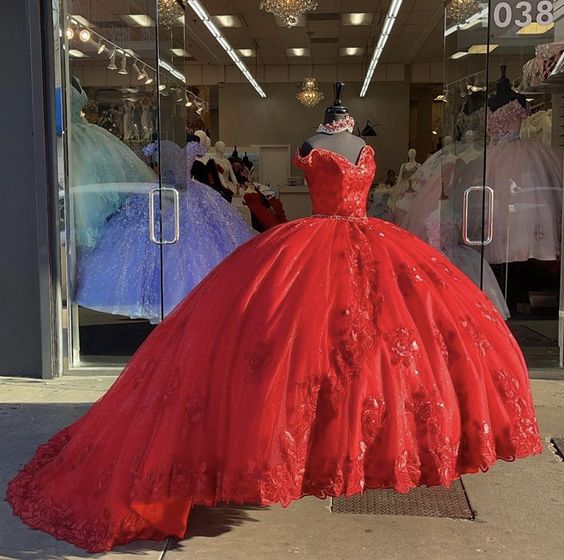 Red Ball Gown Prom Dresses Long Sexy Prom Dress fg2775