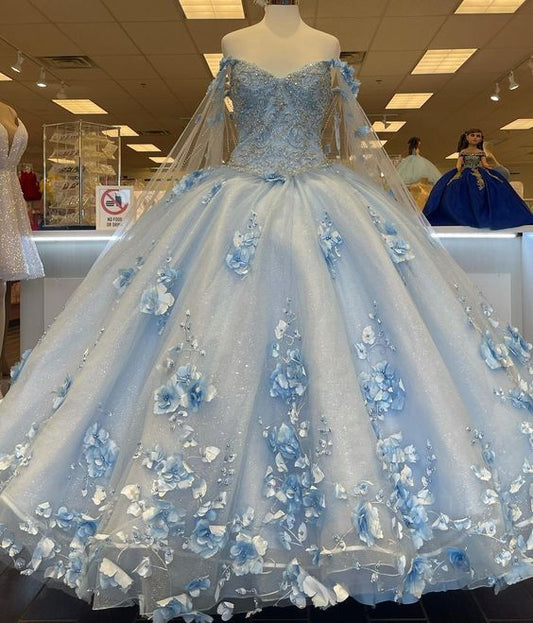Blue quinceañera dress Ball Gown Prom Dresses Evening Gown fg2842