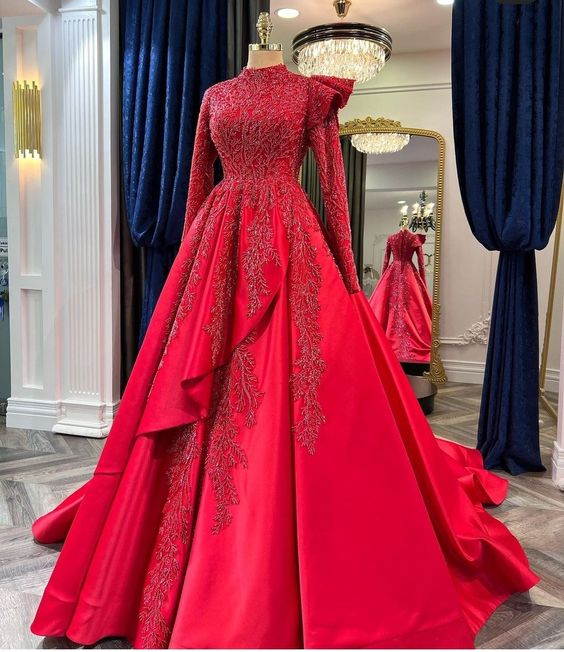 Elegant Red Prom Dress Long Evening Dress fg2643