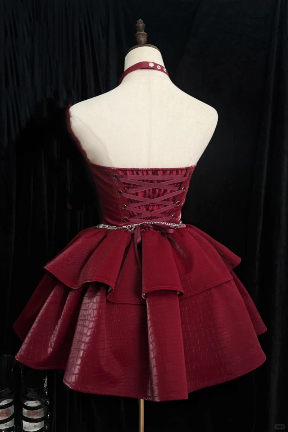 amakanas-Black/Red Short Homecoming Dress Halloween Party Dress Halloween Costume Outfit Halloween gh5771