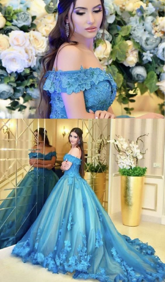 ice blue birthday dresses ball gown prom dresses fg2568