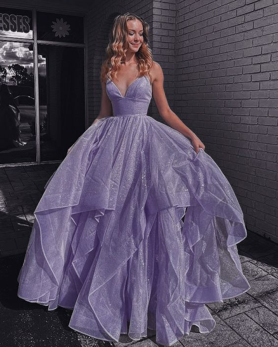 Sexy Long Purple Evening Dress Prom Gown fg2408