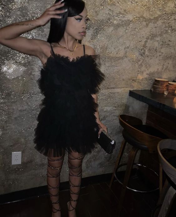 Black Short Party Dress 16th Birthday Homecoming Dress fg2460