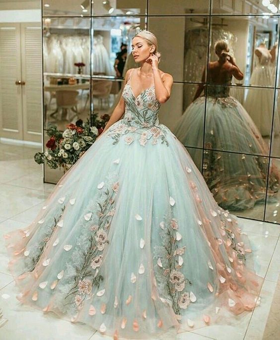 A Line Ball Gown Prom Dress, Long Tulle Prom Dress fg2490