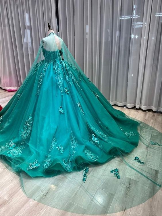 Green Long Ball Gown Party Gown Prom Dress fg2612