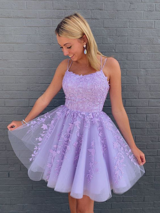 Lilac party dress short cocktail dresses homecoming dress fg3287