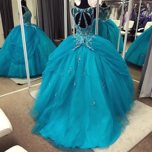 Blue 15 Years Ball Gown Quinceanera Dress fg4345