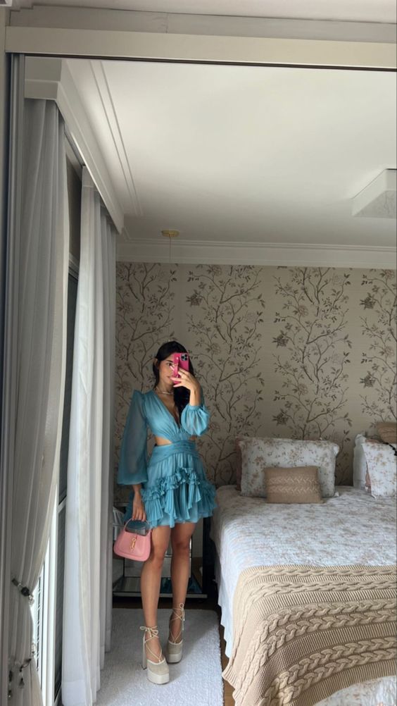 Blue Homecoming Dress, Short Prom Dress fg3398