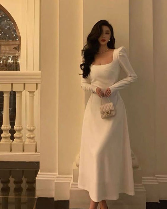 Ivory Long Sleeves Prom Dresses Party Dress fg3437