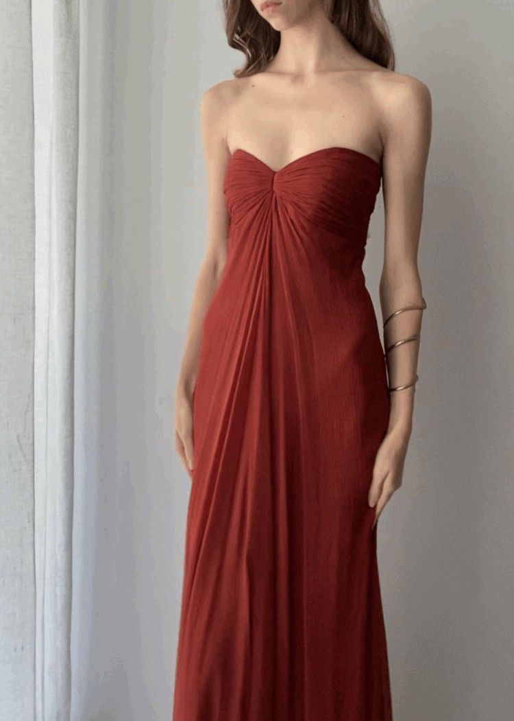 Rust red prom dresses, long evening dresses,party dresses, formal dress fg3502