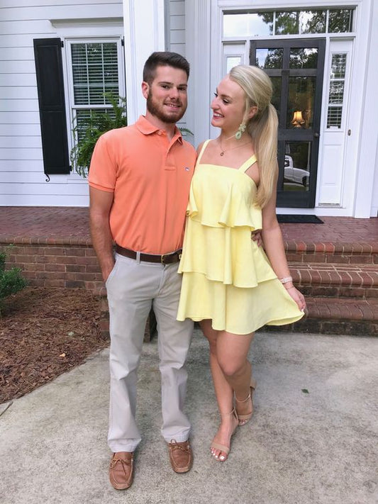 Yellow Short Homecoming Dress Party Dresses fg3624