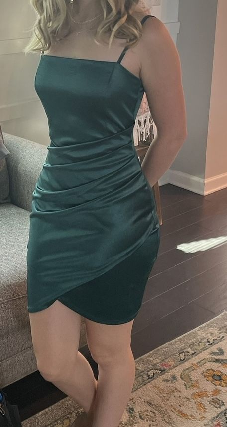 Dark Green Bodycon Homecoming Dress Short Prom Dress fg3513