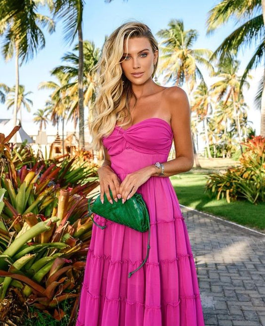 A line long prom dress, fuchsia evening dress fg3320