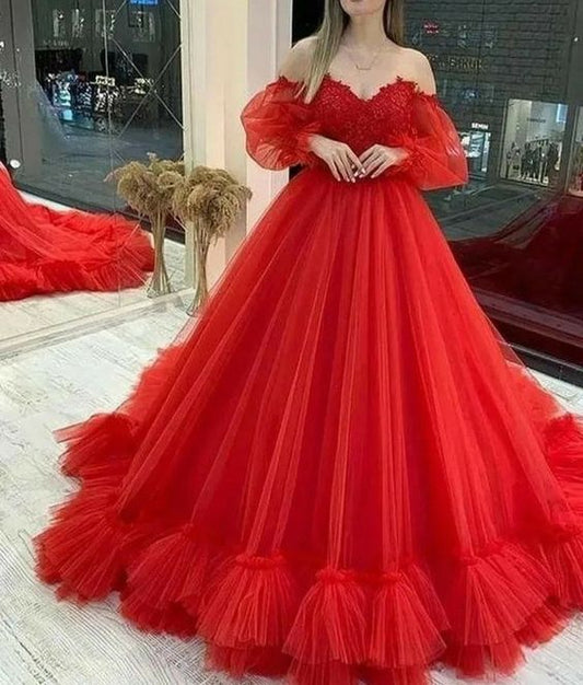 Royal Blue Prom Dresses Ball Gown Off The Shoulder Elegant Prom Gown fg4339