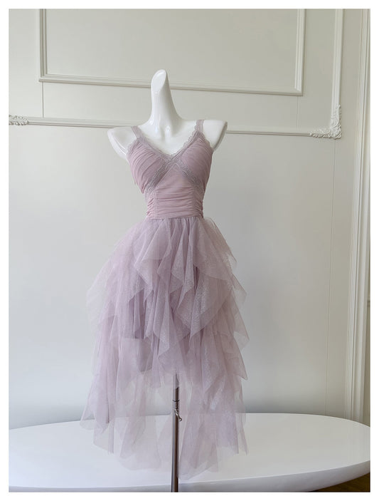Cute A line Straps Tulle Pink Layers Short Mini Formal 8th Grade Homecoming Dresses Middle School Short Cocktail Dress Hoco Outfits DH1991