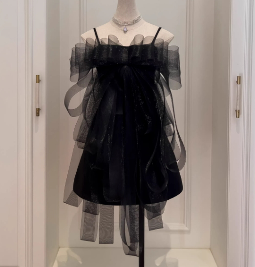 Sexy Strapless A-Line Short Prom Dresses Satin Tulle Sleeveless Birthday Dresses, Black Homecoming Dresses DP3086