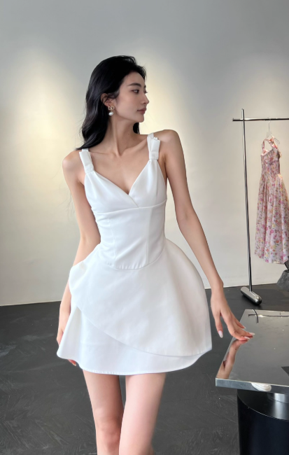 Glam V-neck A-Line Satin Short Prom Dresses, Black Homecoming Dresses DP3135