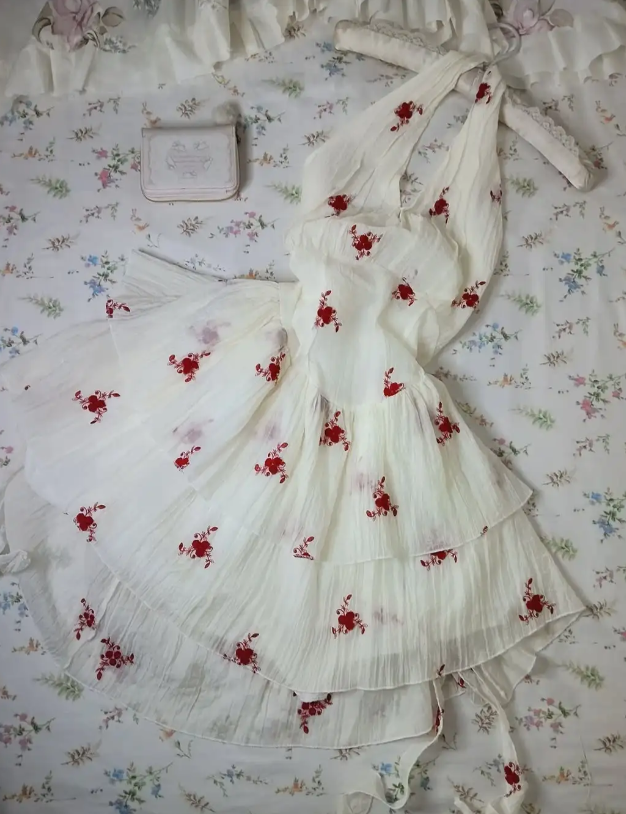 Vintage Halter A-Line Chiffon Birthday Dresses, White Homecoming Dresses DP3174