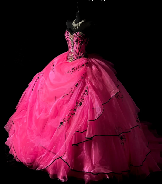 Gorgeous Sweetheart Neck Ball Gowns Pink Tulle Long Quinceanera Dress Formal Gowns Vestido De 15 Anos Sweet 16 Dress DP3242