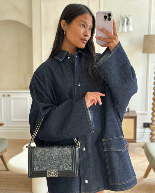 Chanel 2014 Paris/Dallas Cordoba Medium Lambskin Boy Bag with Ruthenium Hardware