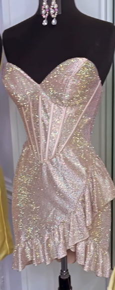 Sweet Glitter 18th Birthday Dress Sweetheart Sheath Short Homecoming Dress ED03557