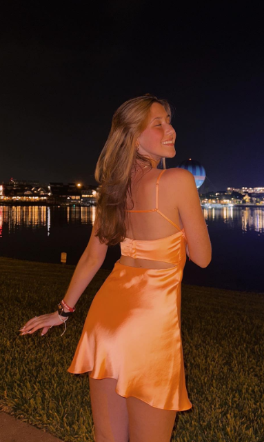 Simple Spaghetti Straps Orange 8th Grade Homecoming Dress Sweet Birthday Outfit Fashion Cocktail Dress ED03559