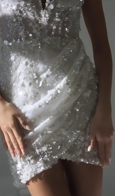 White Sparkly Sweetheart Neck Sheath Short Party Dress Elegant Birthday Outfit Gorgeous Hoco Dresses ED03591