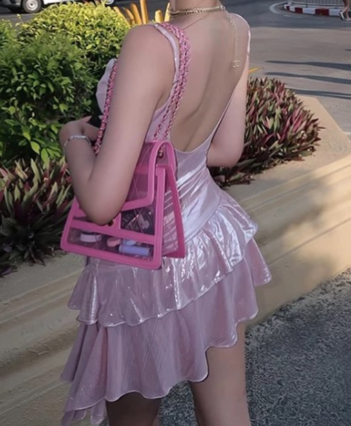 Cute Pink Sheath Short Homecoming Dress Satin Spaghetti Straps Birthday Dress Pool Party Dress ED03932