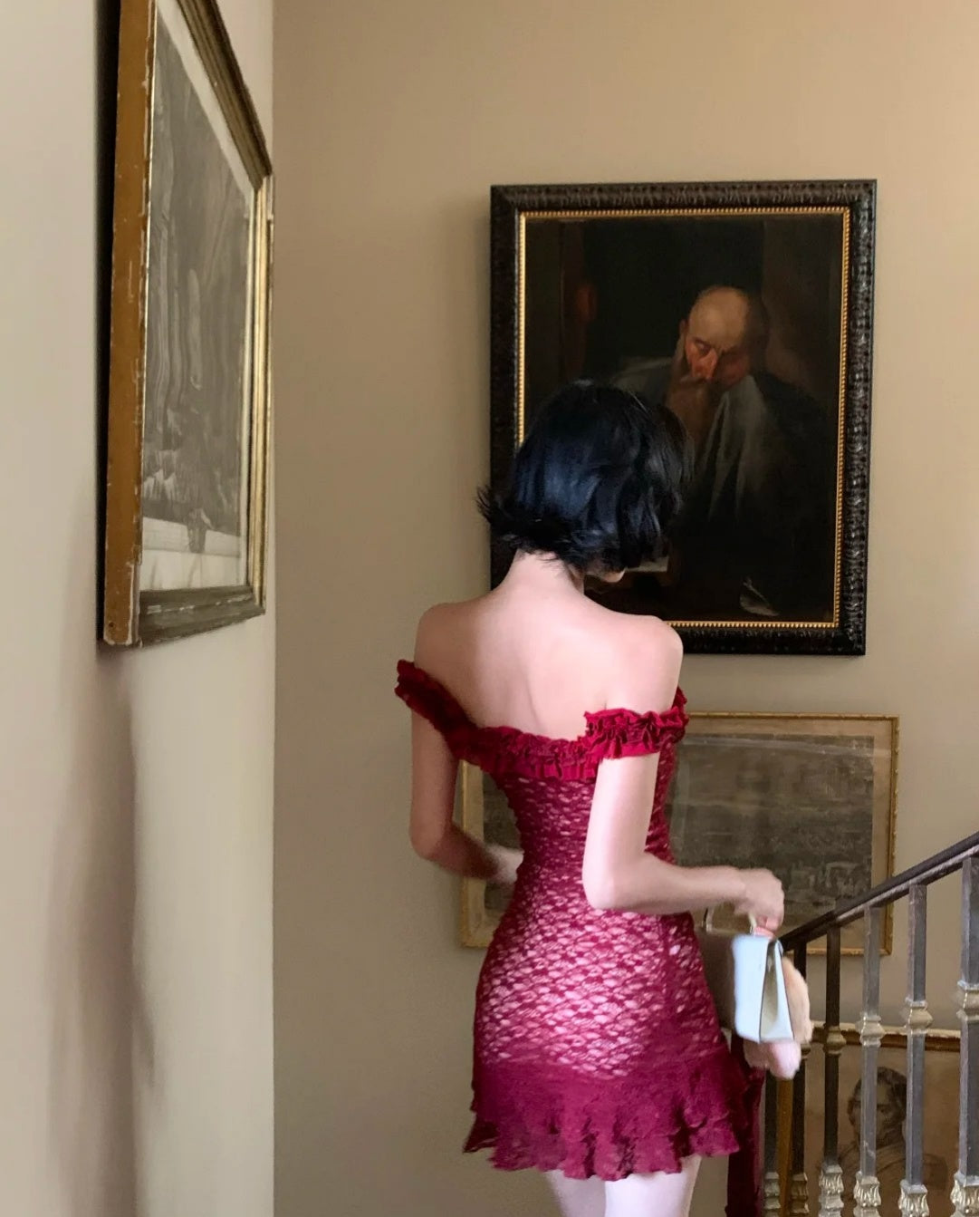 Sexy Bodycon Burgundy Birthday Dresses, Lace Homecoming Dresses, Off-the-shoulder Short Prom Dresses ED04176