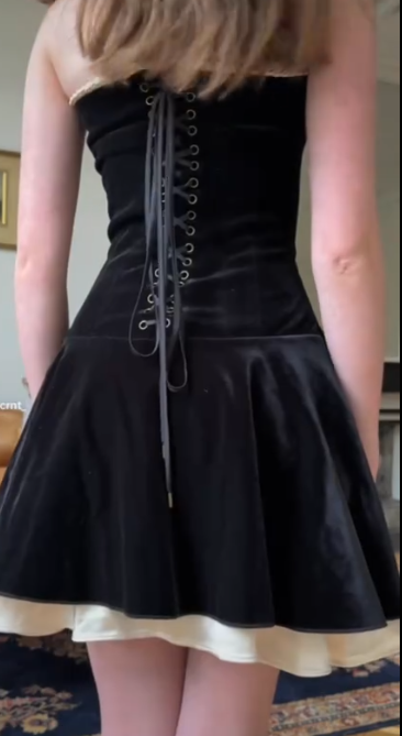 Sexy Strapless A-Line Velvet Short Prom Dresses, Black Homecoming Dresses, Sleeveless Birthday Dresses ED04277