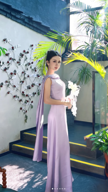 Simple Sheath Satin Purple Bridesmaid Dresses Purple Formal Dresses ED05008