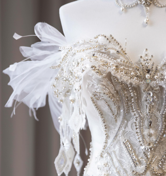 Exquisite Mermaid White Sweetheart Beading Applique Tulle Long Prom Dress, Wedding Dresses, Evening Dress GG121