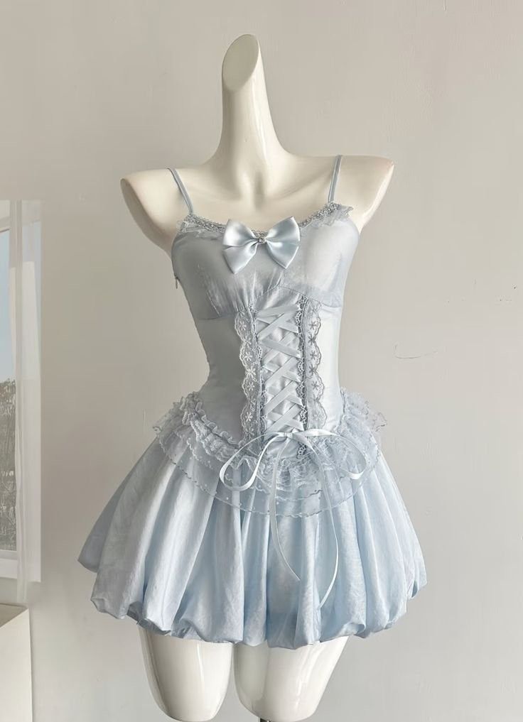 Cute A Line Spaghetti Straps Pale Blue Satin Lace Short Prom Dress,Homecoming Dress,20th Birthday Dress GG3627