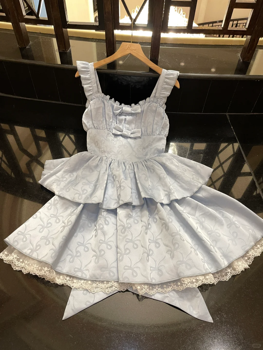 Unique 19th A Line Square Satin Lace Bow Short Homecoming Dress,Summer Birthday Dress GG3738