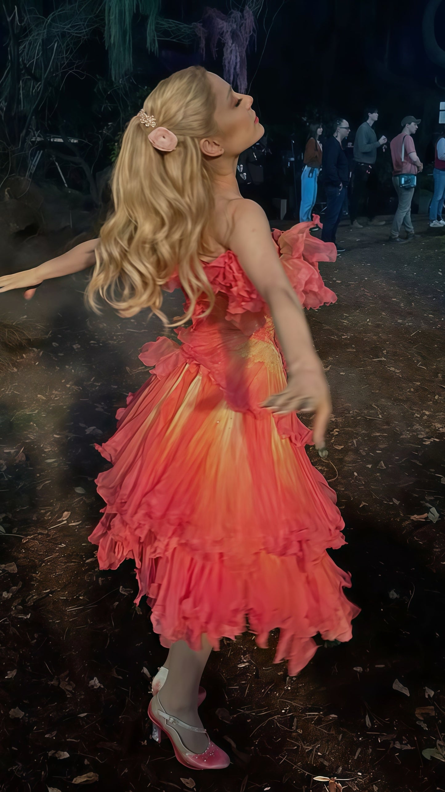 Hot Floral Red Yellow Party Dress, Beaded Ruffle Mini Prom Hoco Dress,AST1806