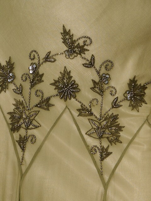 Vintage Green Spaghetti Straps Beaded Prom Dress SH1017