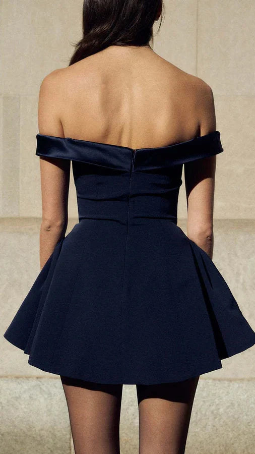 Off The Shoulder A-line Homecoming Dress Red/ Blue Short Prom Dress,AST1850