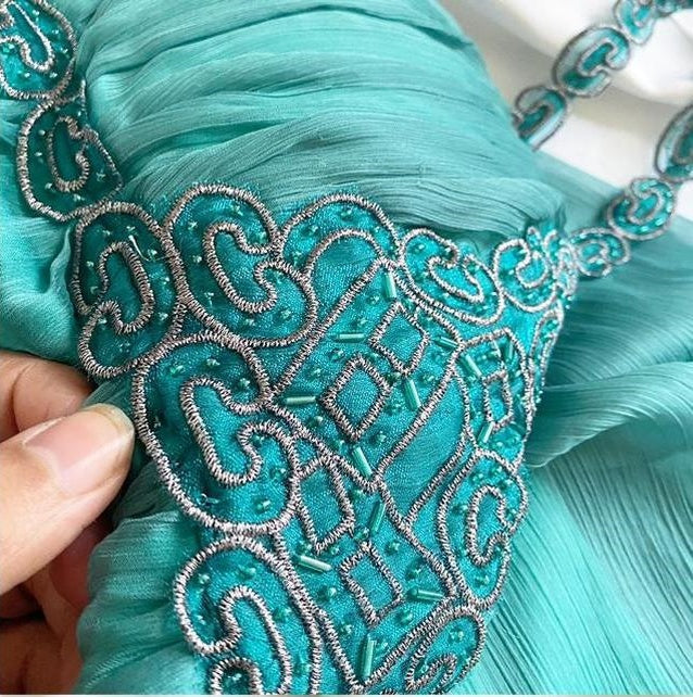 Green Vintage Fairy Beaded Short Chiffon Homecoming Dress Birthday Dress gh4661