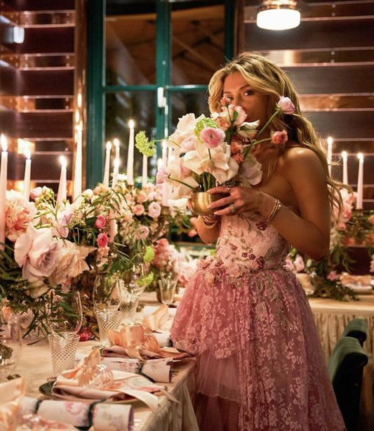 Sexy High Low Sleeveless Lace Pink Prom Dress P1490